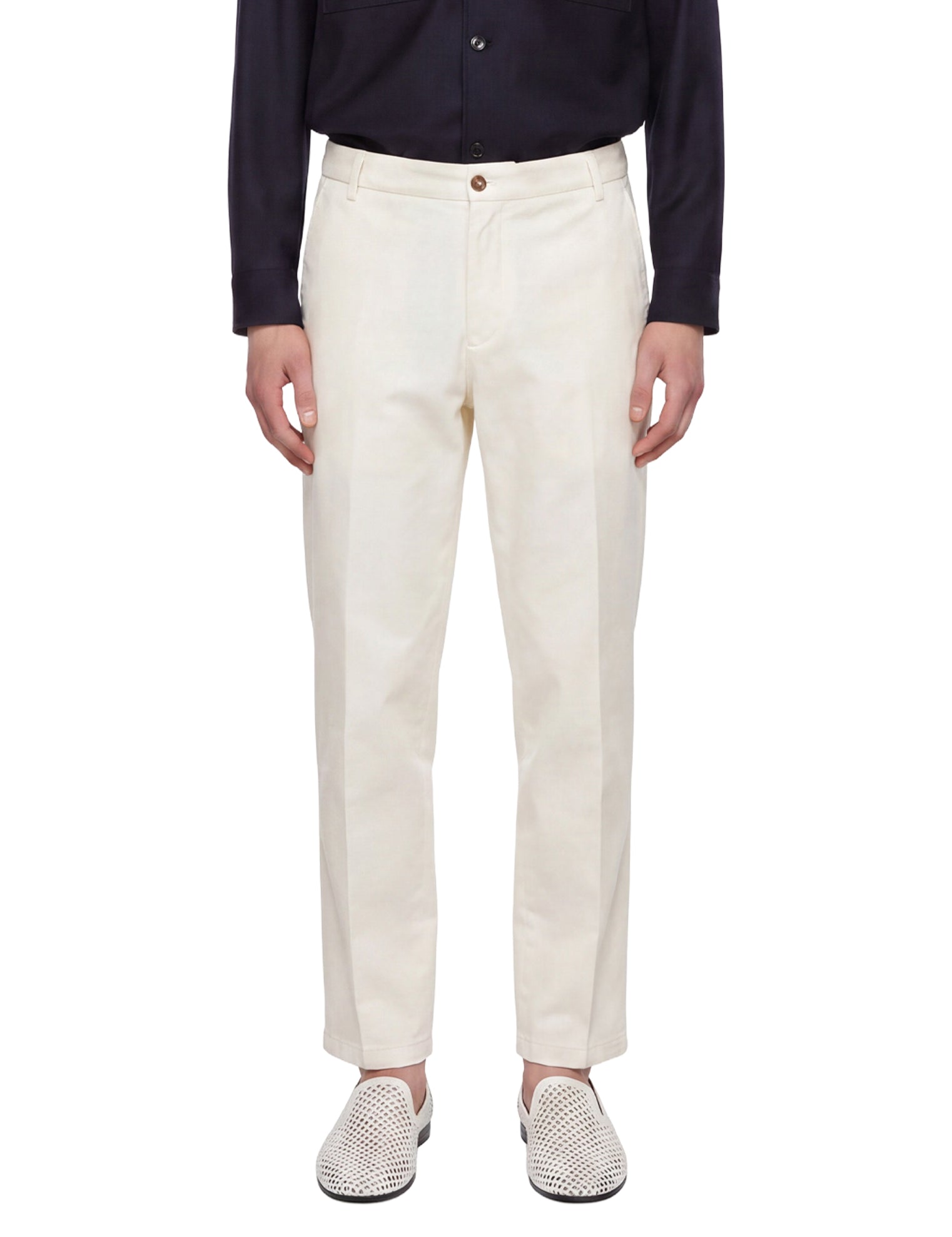 Pantaloni a gamba dritta in bianco 