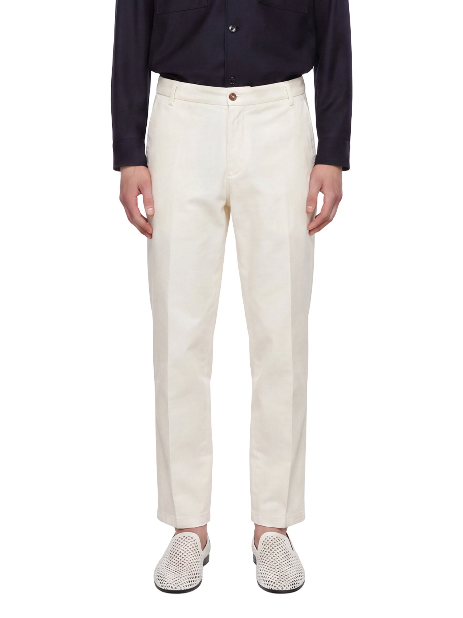 Pantaloni a gamba dritta in bianco 