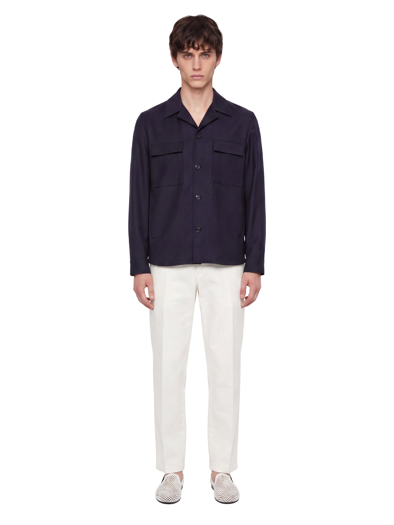 Pantaloni a gamba dritta in bianco 