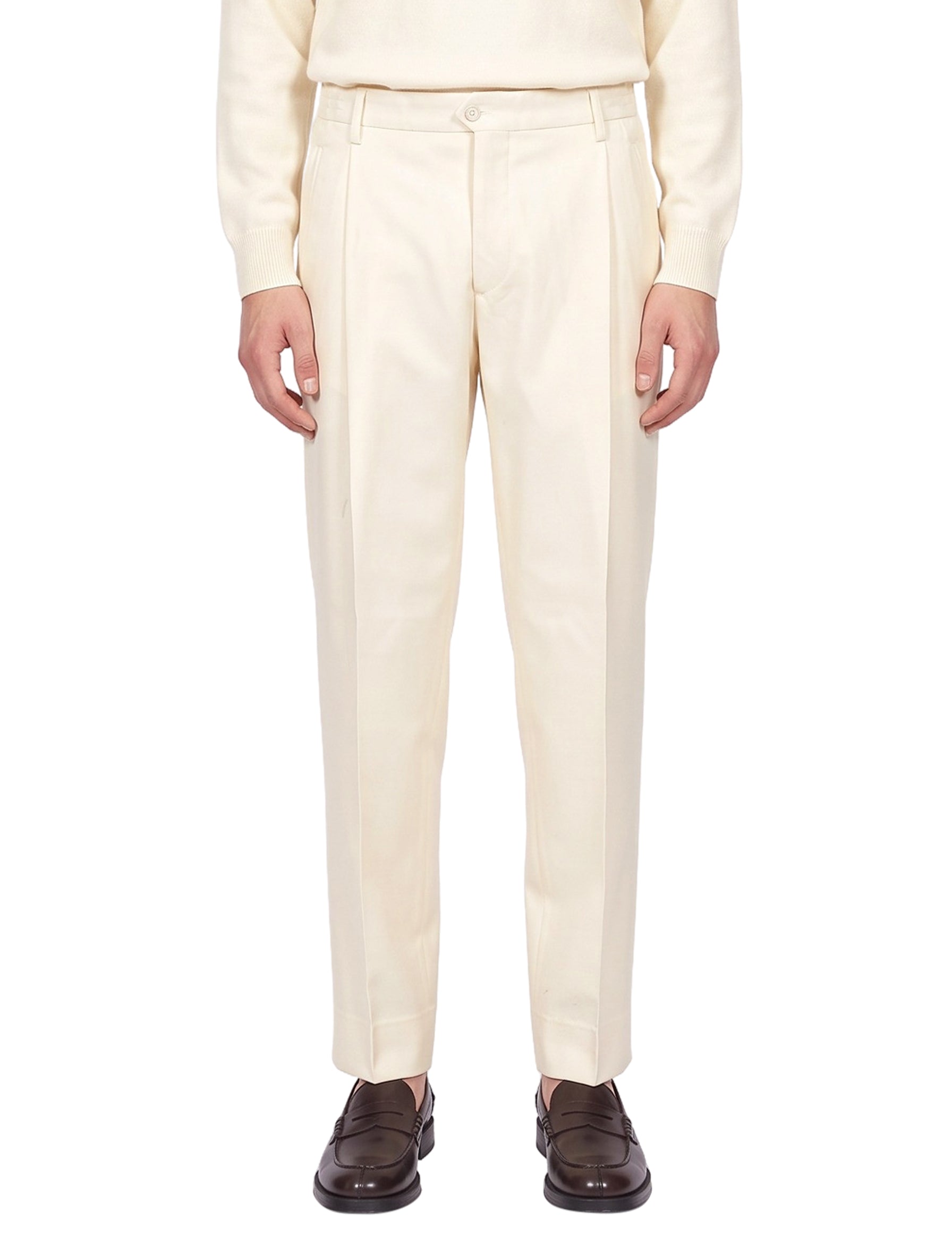 Pantaloni Manhattan in avorio 