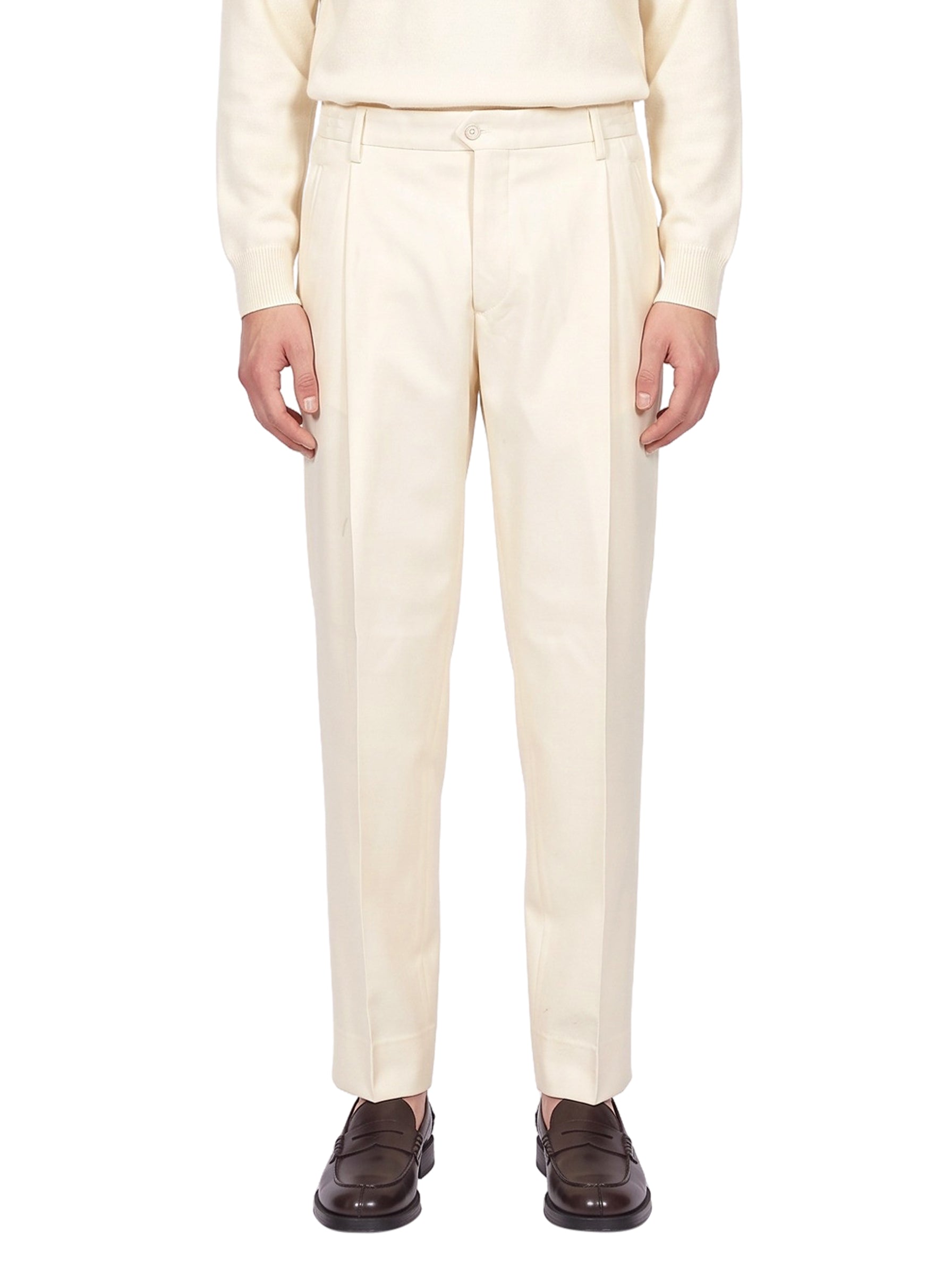 Pantaloni Manhattan in avorio 