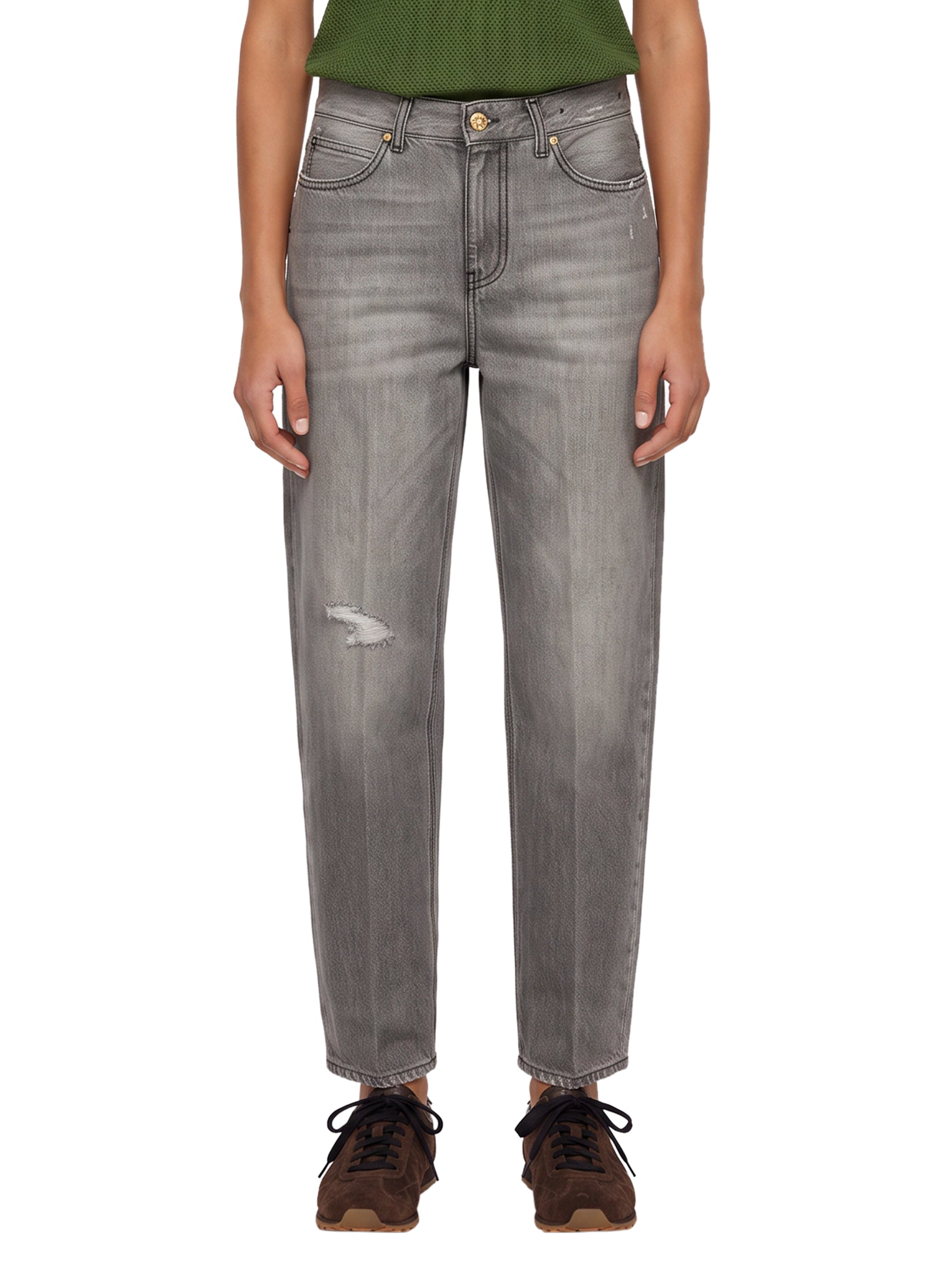 Jeans a gamba dritta Paris in grigio 