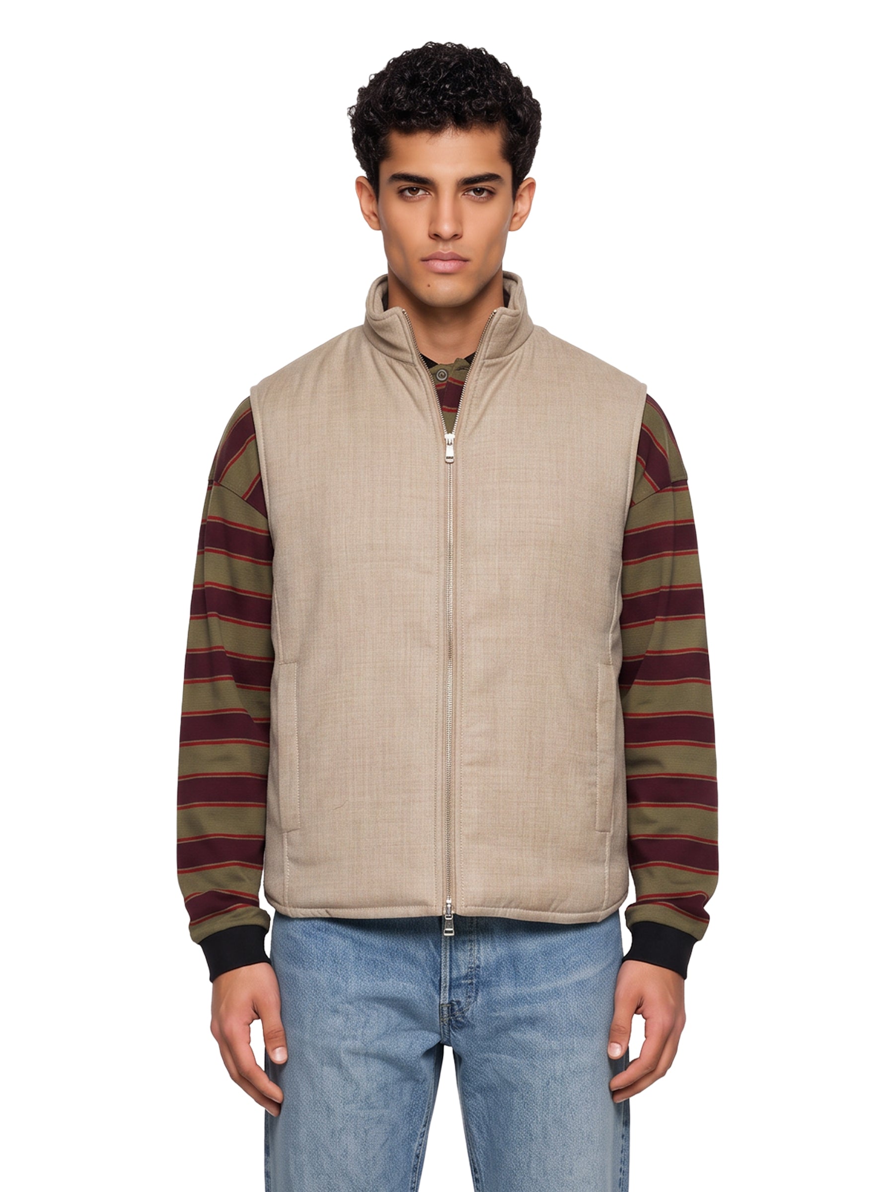 Gilet smanicato Parker in beige 