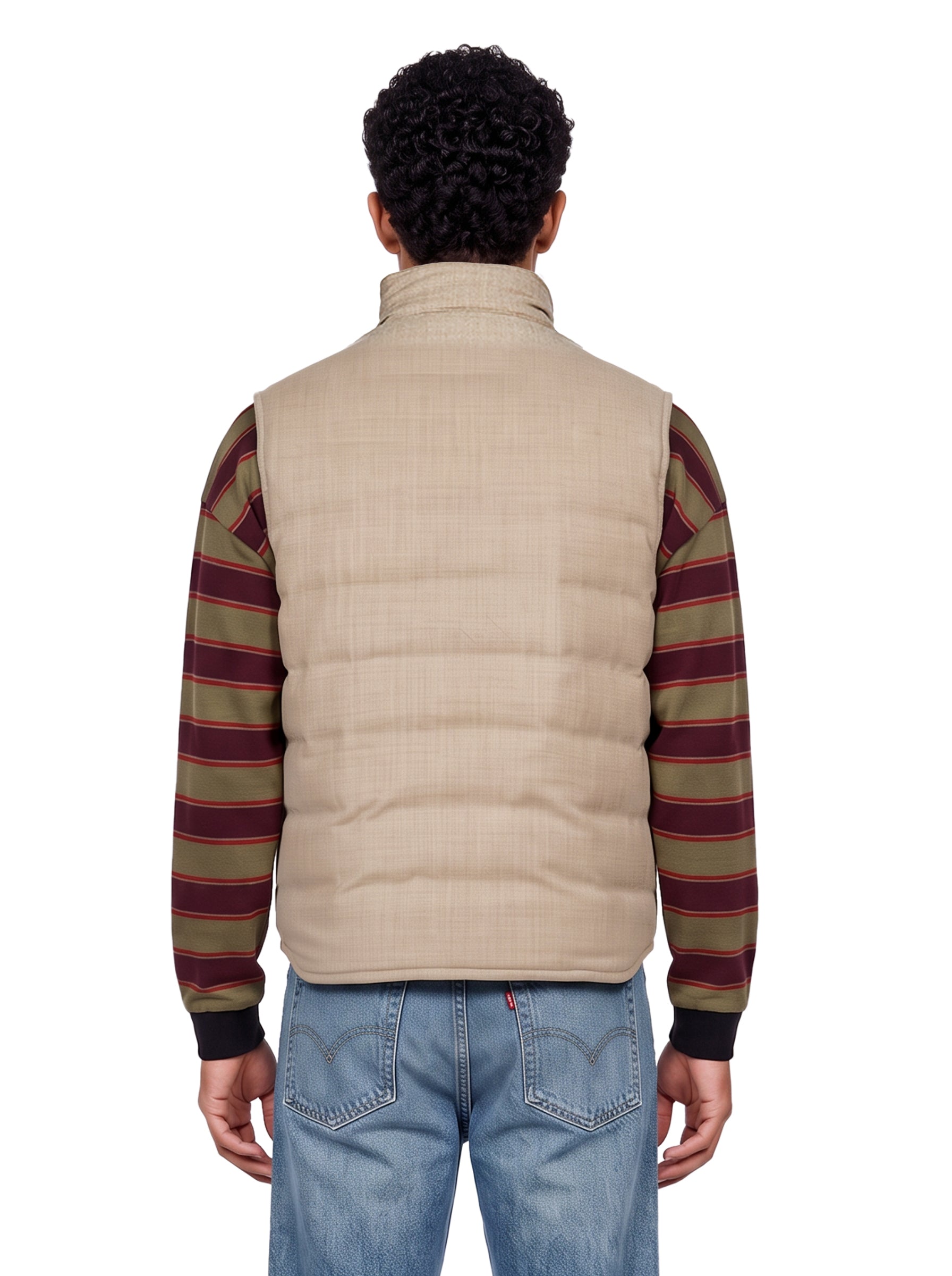 Gilet smanicato Parker in beige 