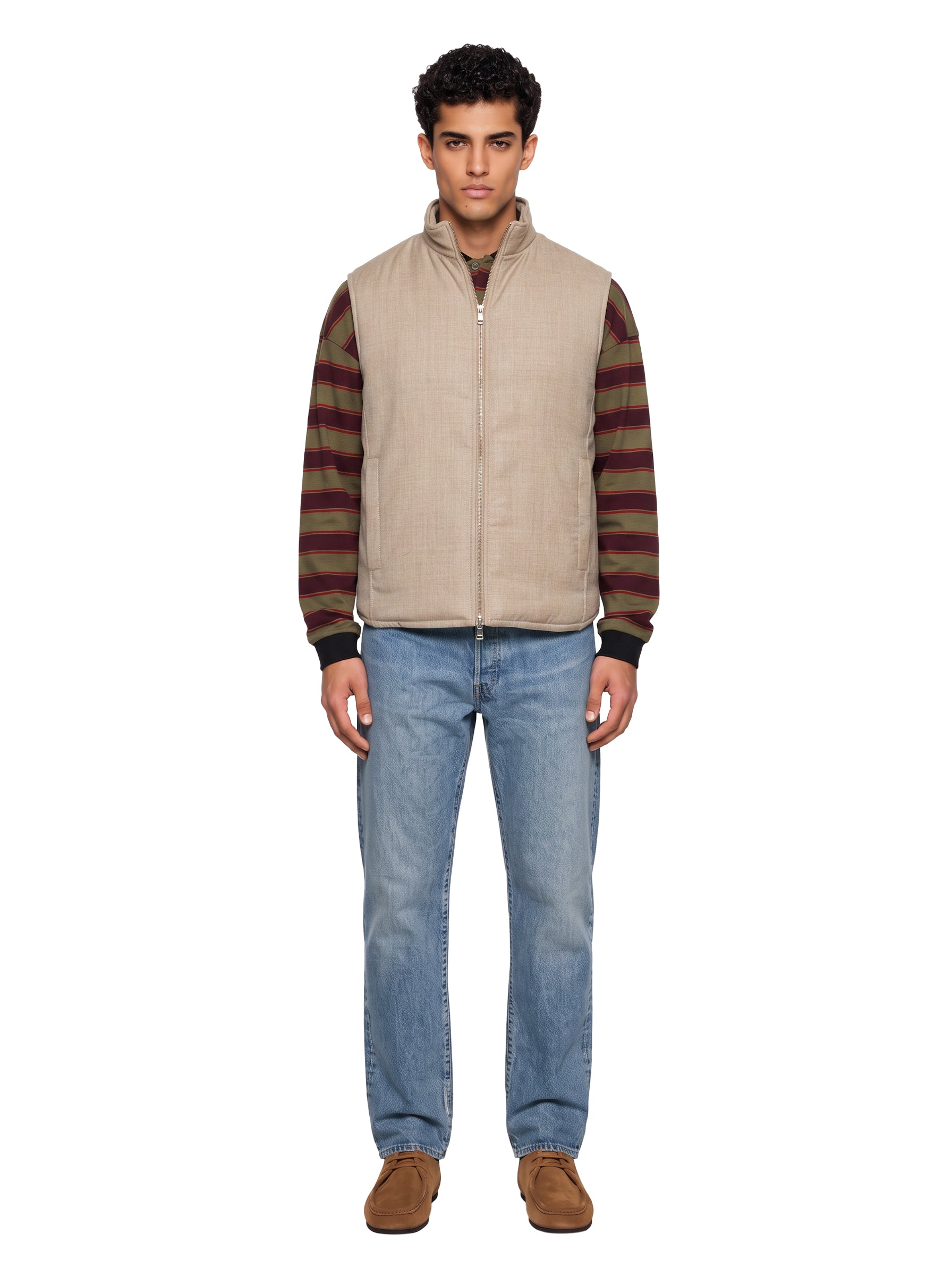 Gilet smanicato Parker in beige 