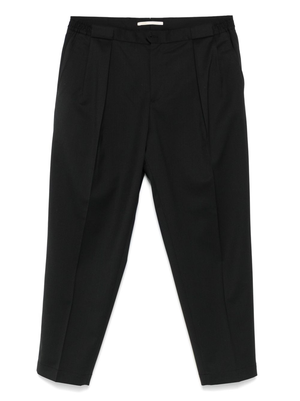 Pantaloni con pieghe frontali in nero 