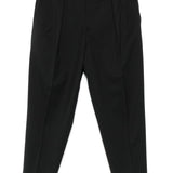 Pantaloni con pieghe frontali in nero 