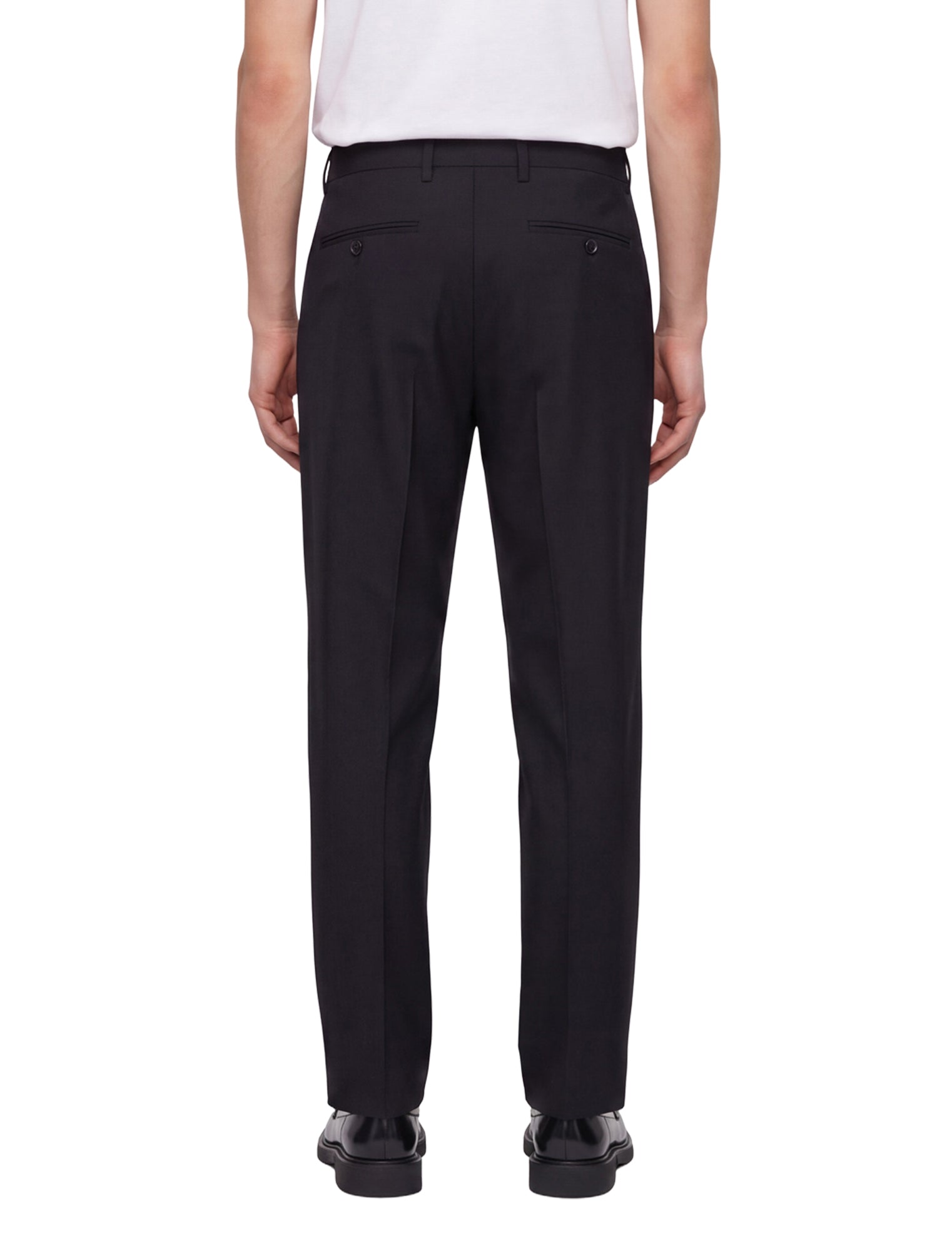 Pantaloni con pieghe frontali in nero 