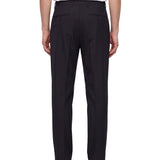 Pantaloni con pieghe frontali in nero 