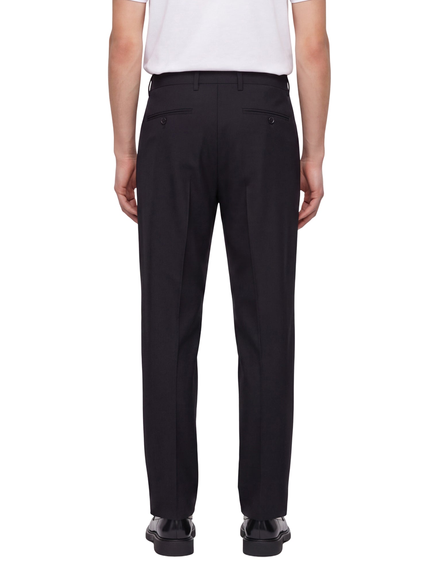 Pantaloni con pieghe frontali in nero 