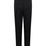 Pantaloni con pieghe frontali in nero 