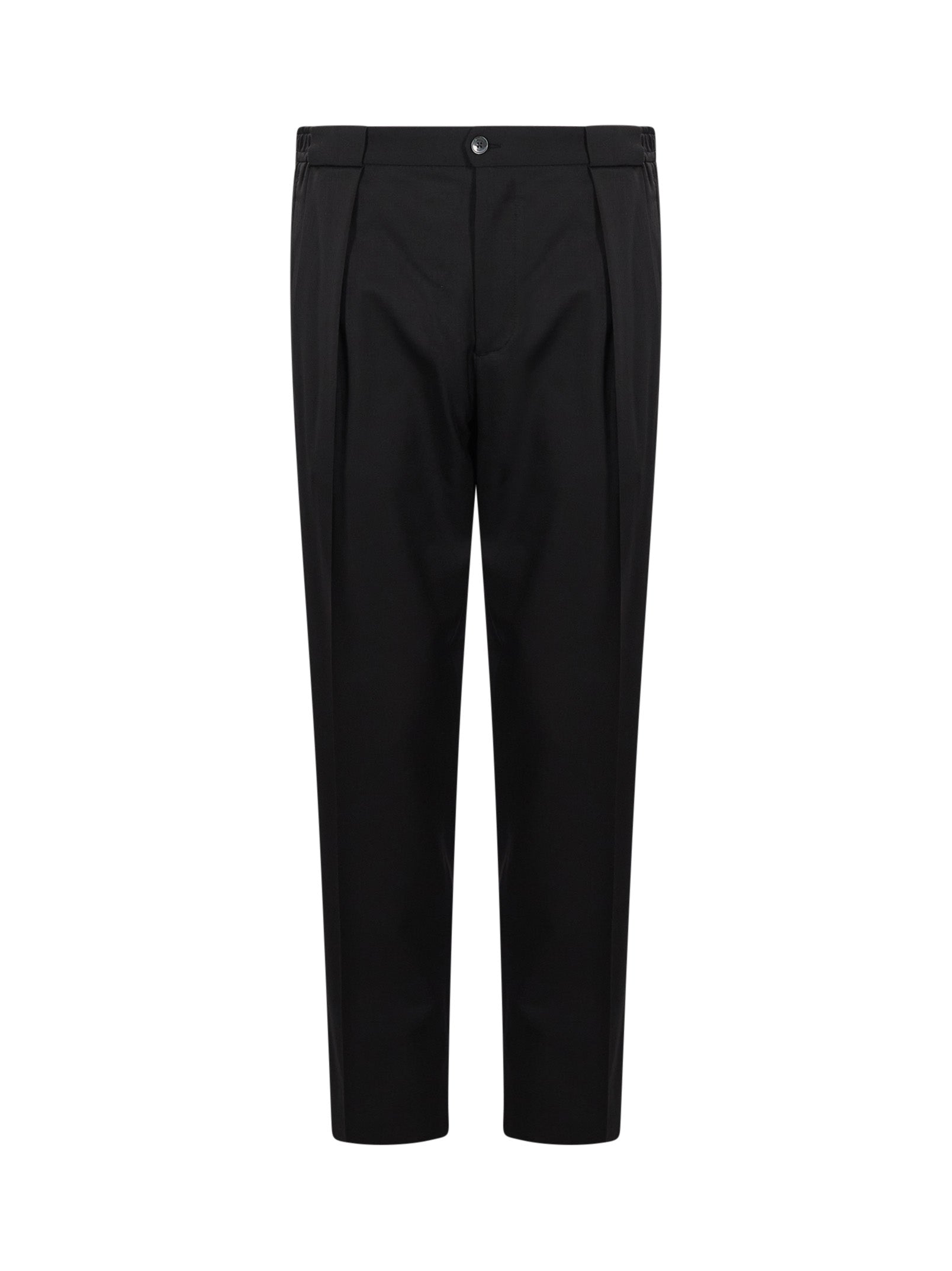 Pantaloni con pieghe frontali in nero 