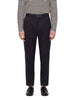 Blue pleated front trousers