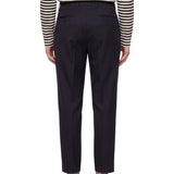Pantaloni con pieghe frontali in blu 