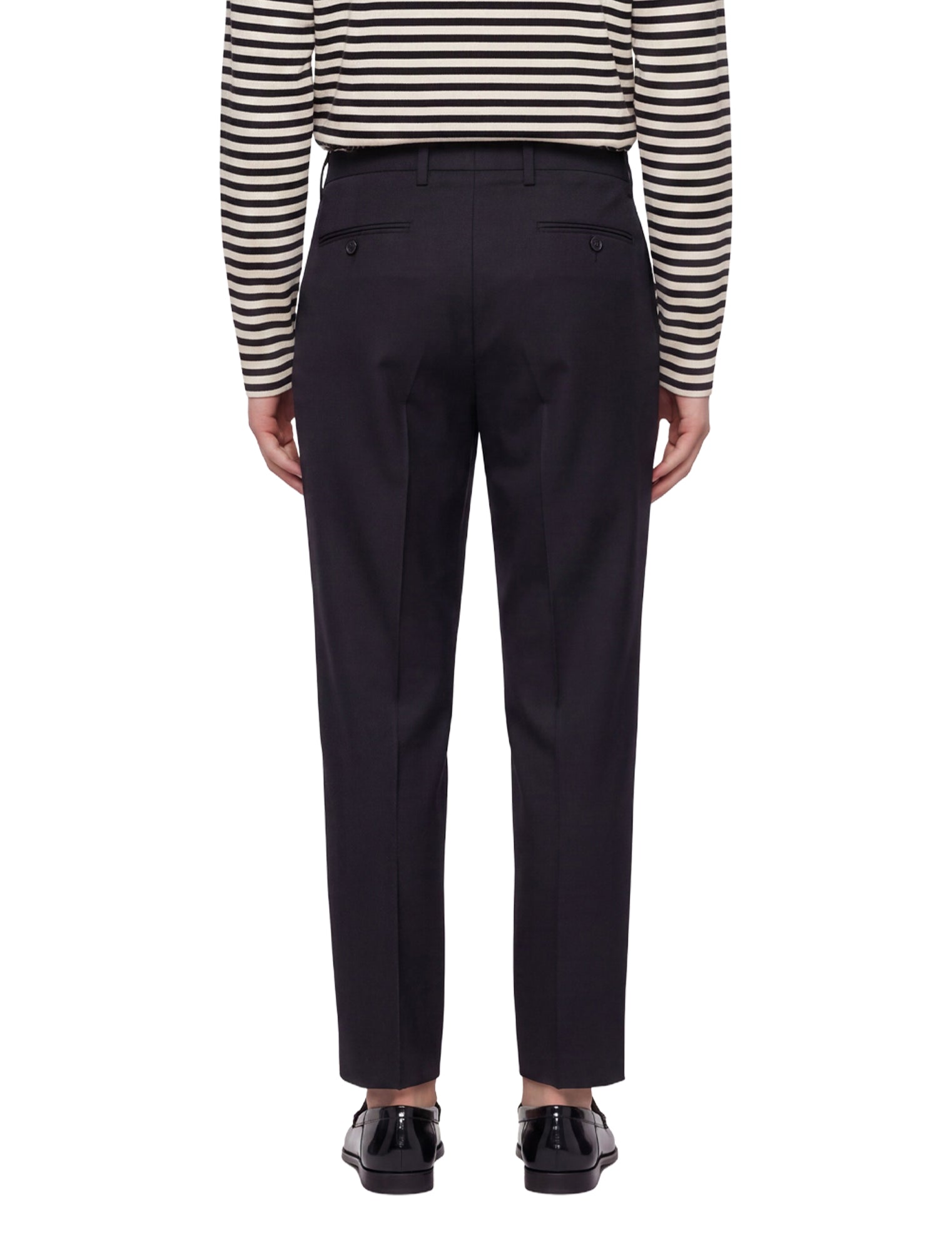 Pantaloni con pieghe frontali in blu 