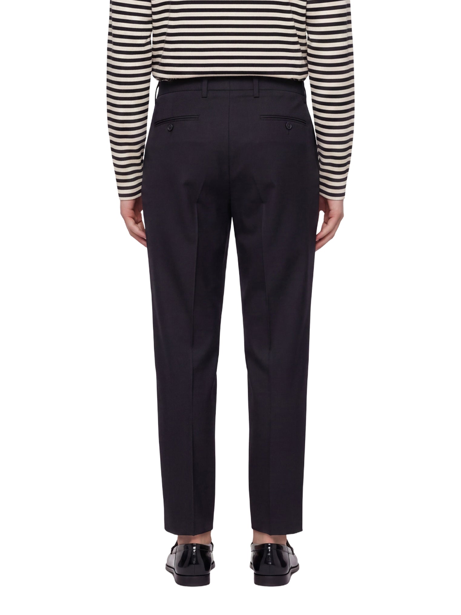 Pantaloni con pieghe frontali in blu 