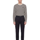 Pantaloni con pieghe frontali in blu 