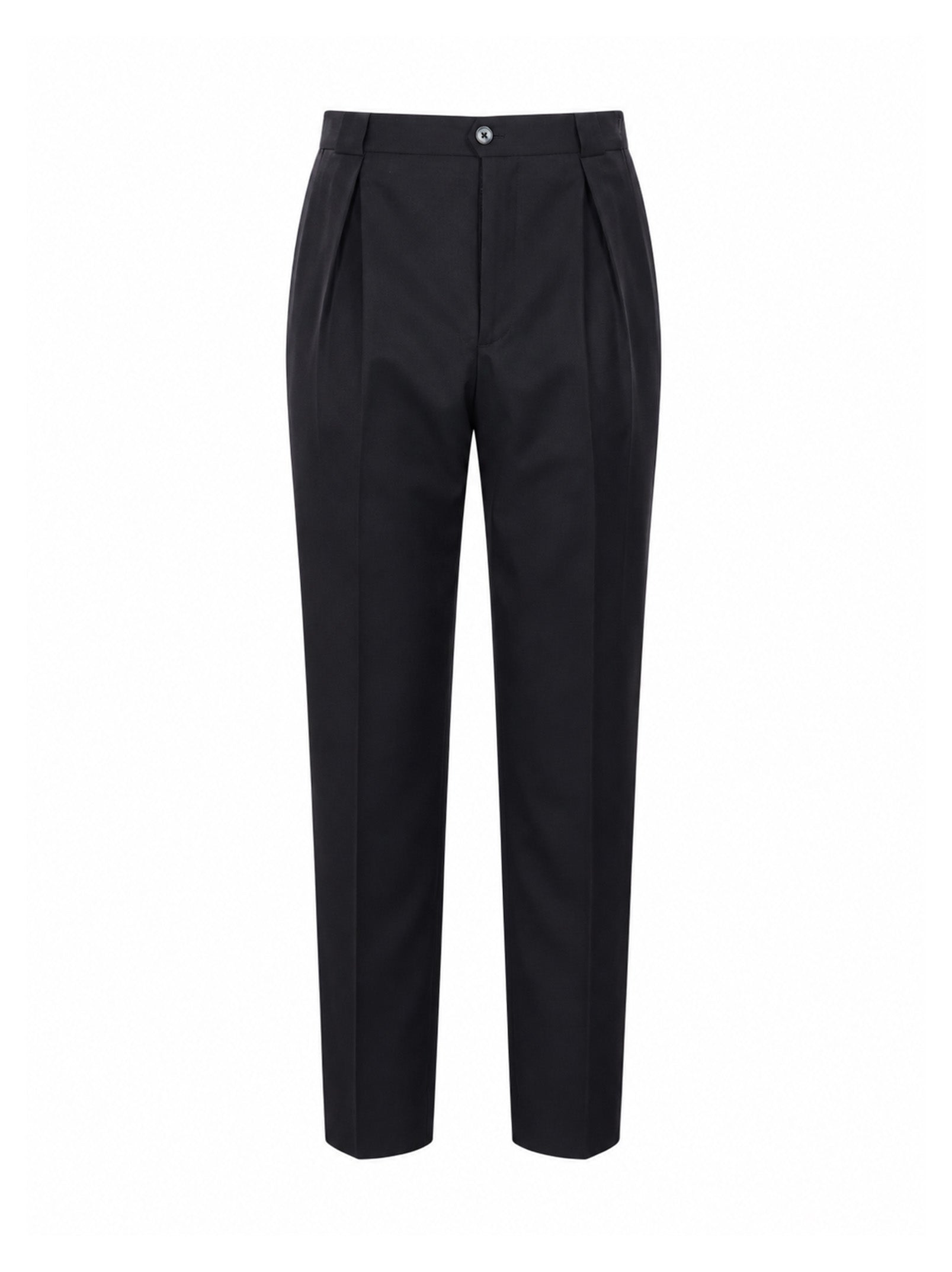 Pantaloni con pieghe frontali in blu 