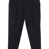 Pantaloni con pieghe frontali in blu 