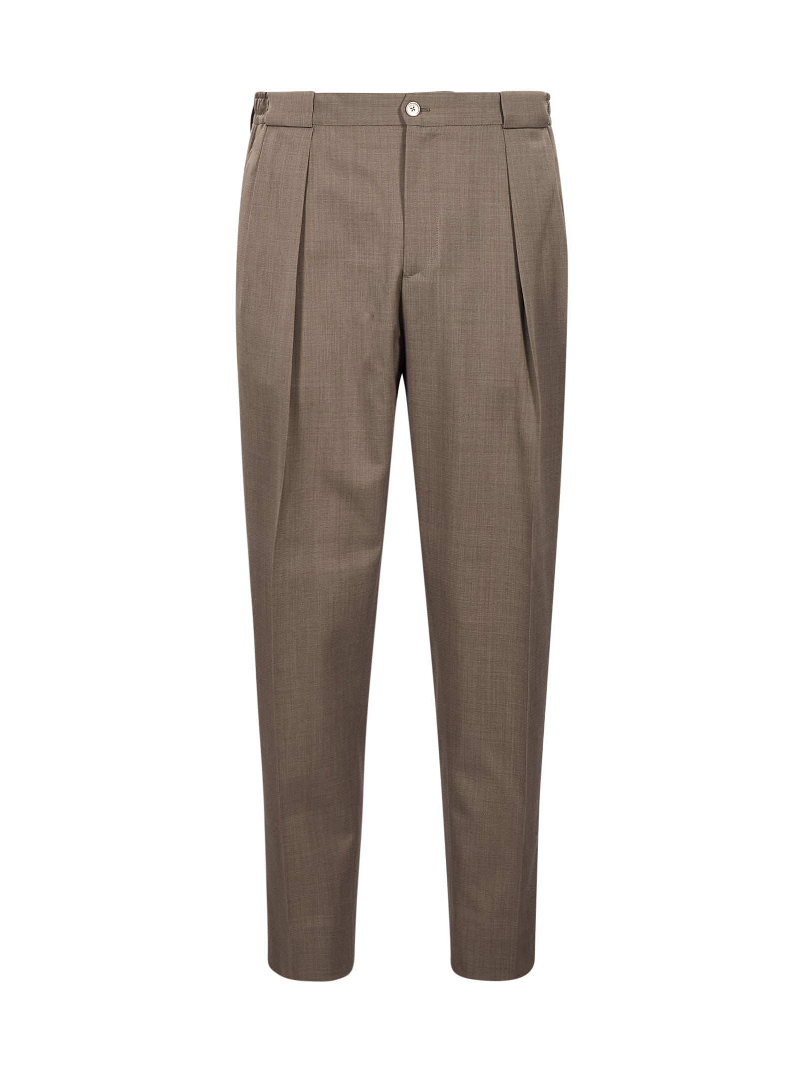 Pantaloni con pieghe frontali in grigio 
