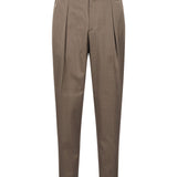 Pantaloni con pieghe frontali in grigio 