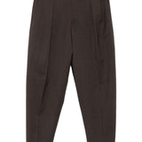 Pantaloni con pieghe frontali in marrone 