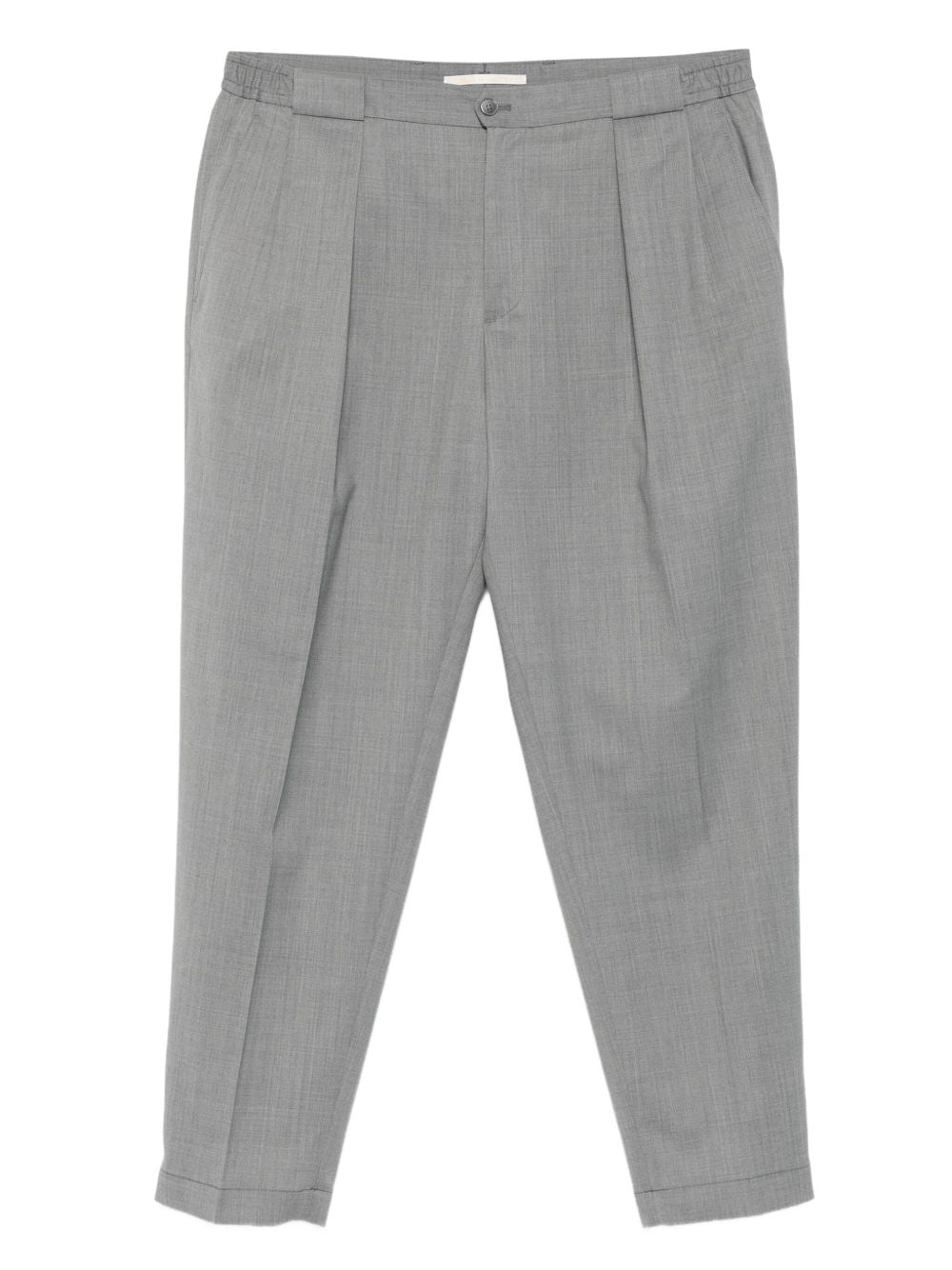 Pantaloni con pieghe frontali in grigio 