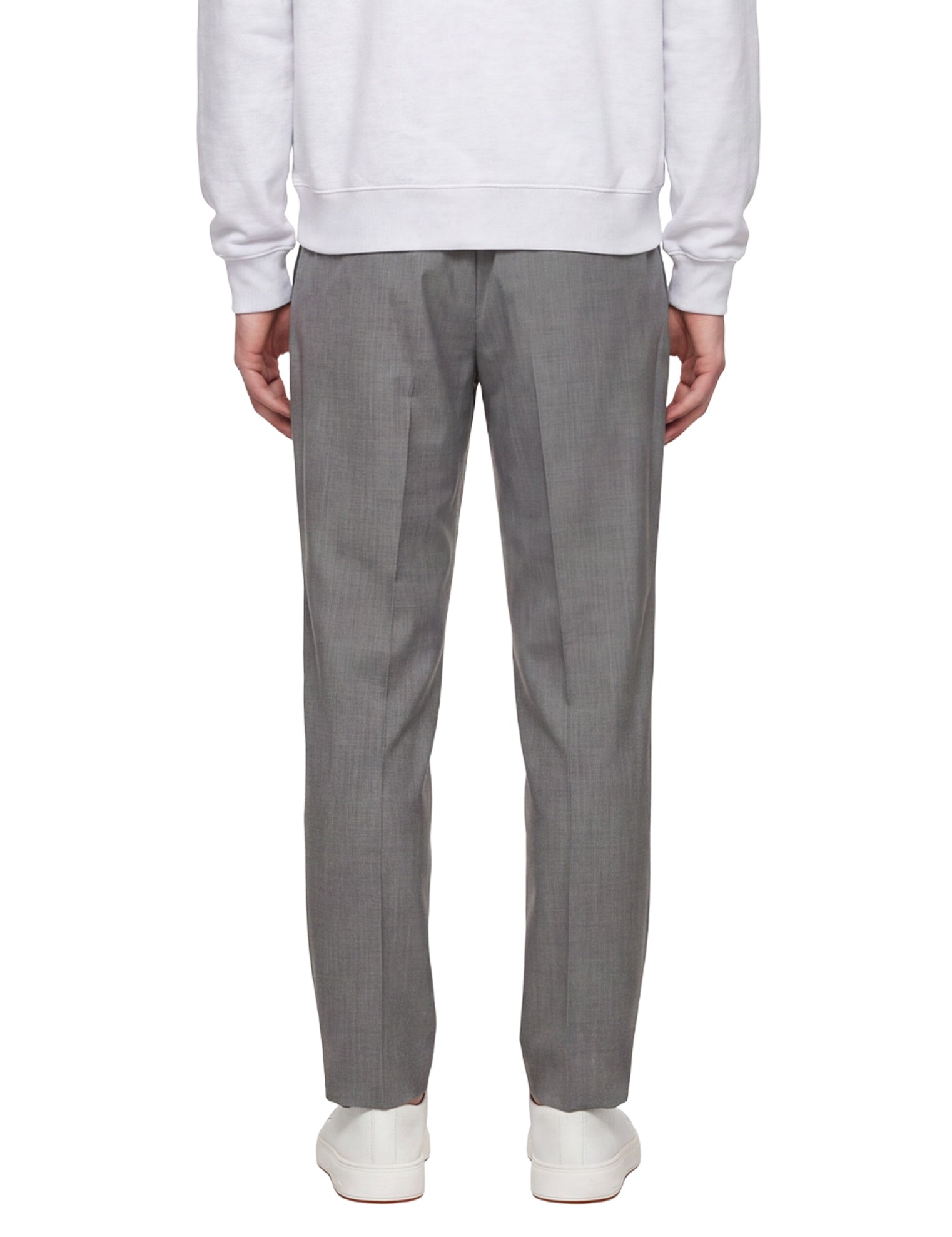 Pantaloni con pieghe frontali in grigio 