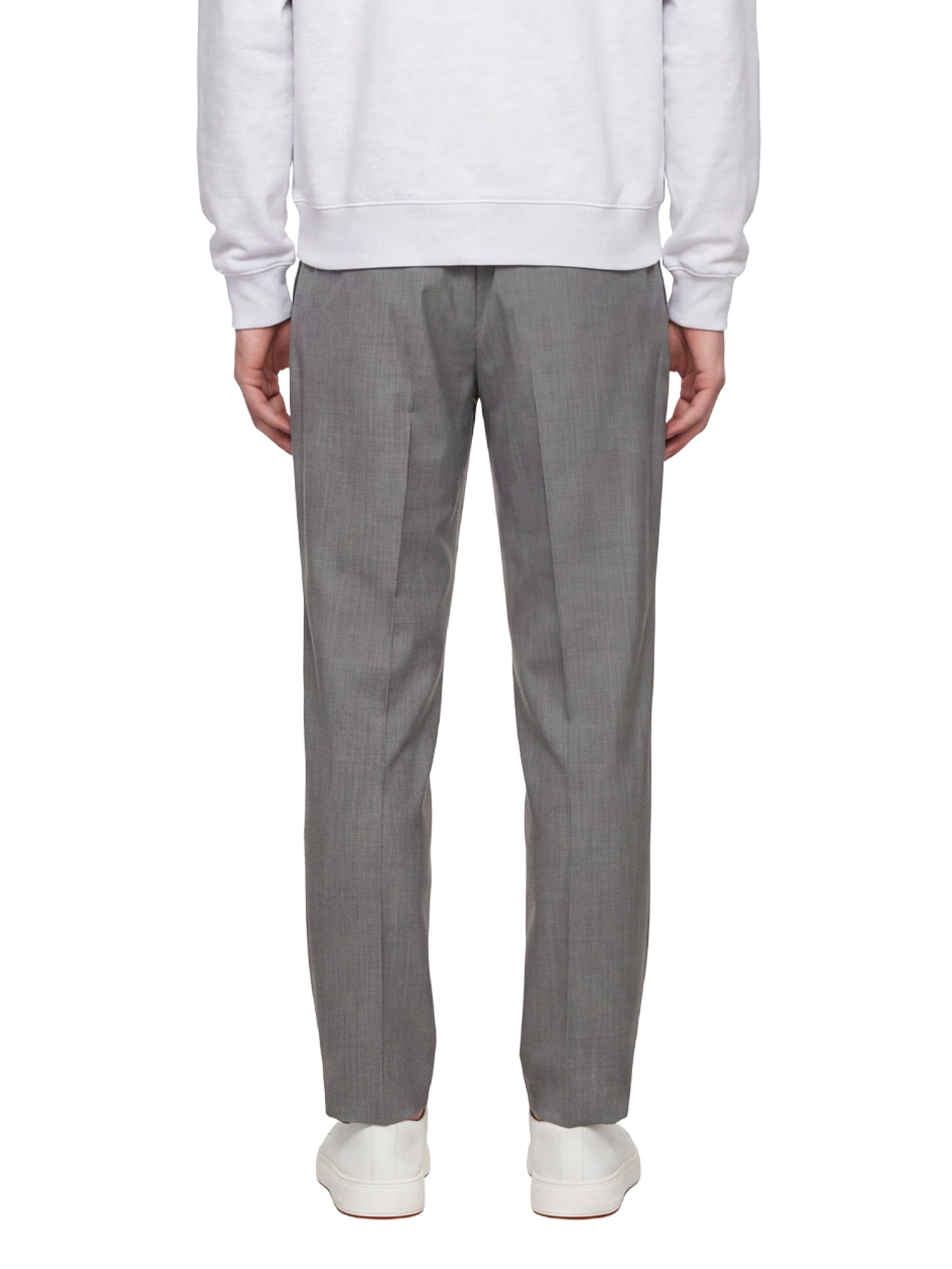 Pantaloni con pieghe frontali in grigio 