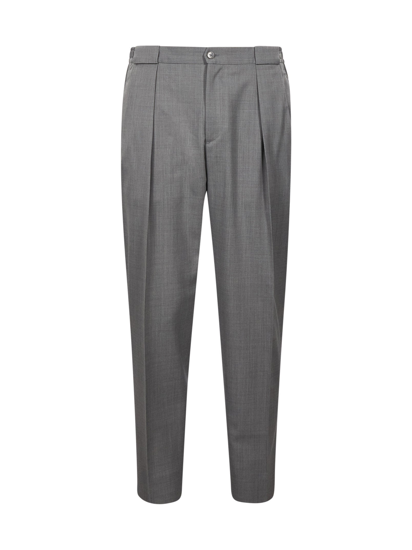 Pantaloni con pieghe frontali in grigio 
