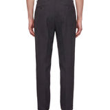 Pantaloni con pieghe frontali in grigio scuro 