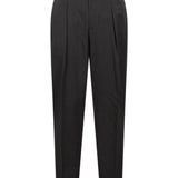 Pantaloni con pieghe frontali in grigio scuro 