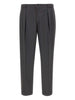 Pantaloni con pieghe frontali in grigio scuro
