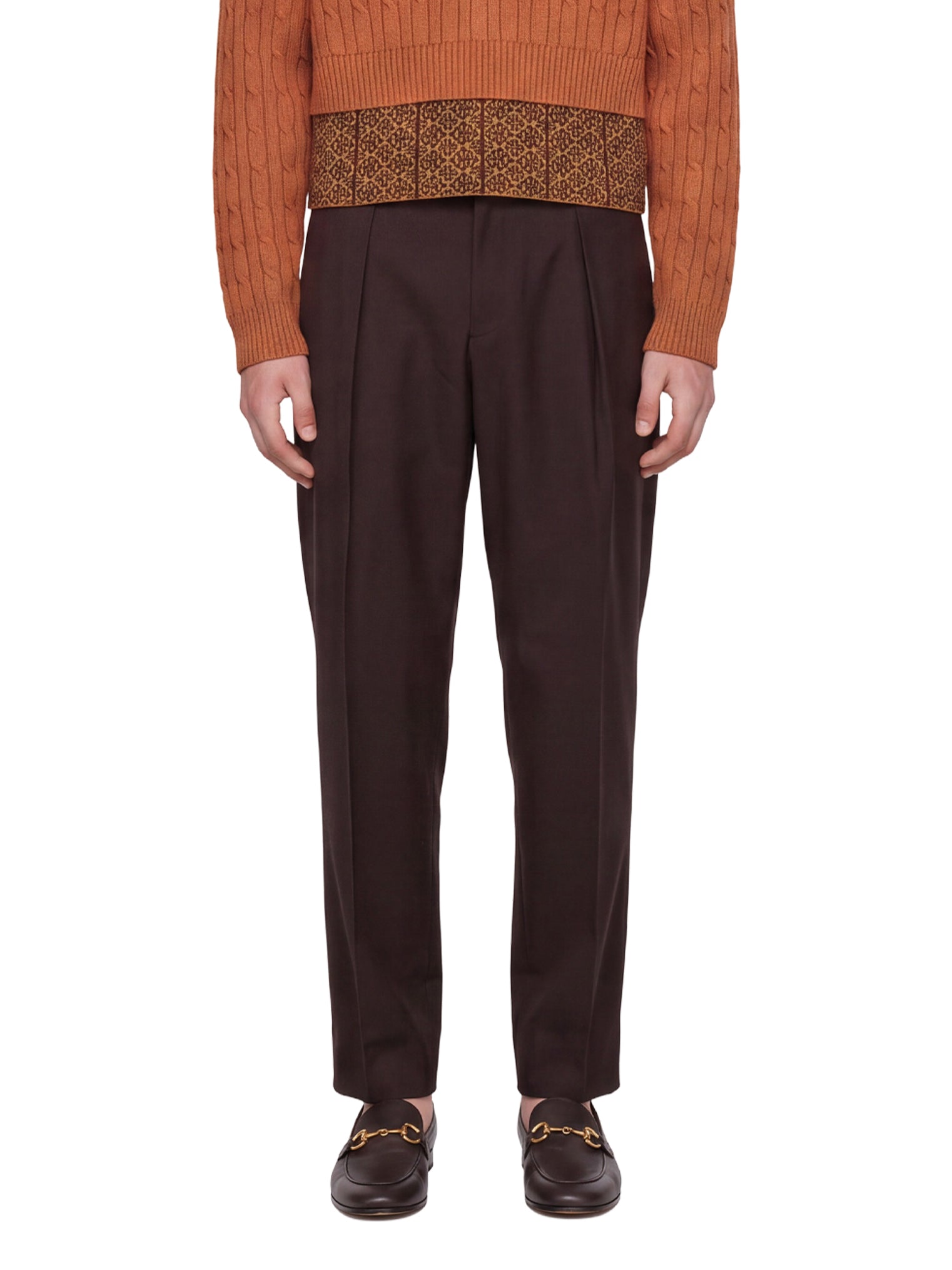 Pantaloni a gamba dritta in marrone 
