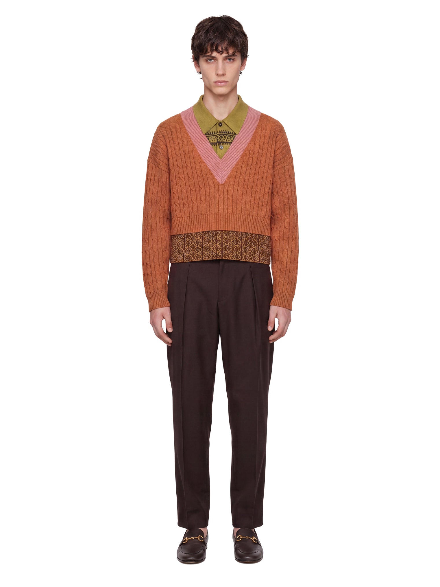 Pantaloni a gamba dritta in marrone 