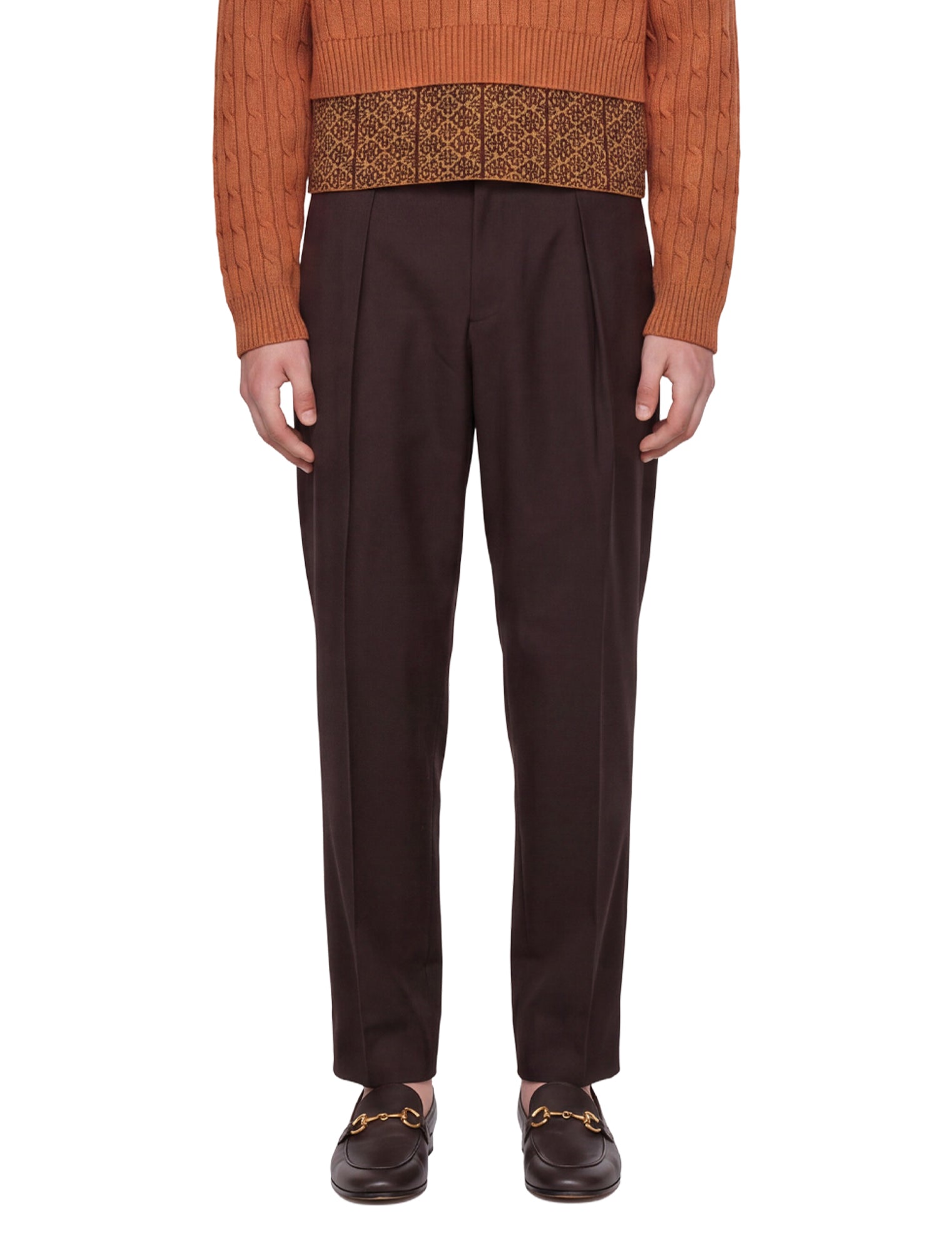 Pantaloni a gamba dritta in marrone 