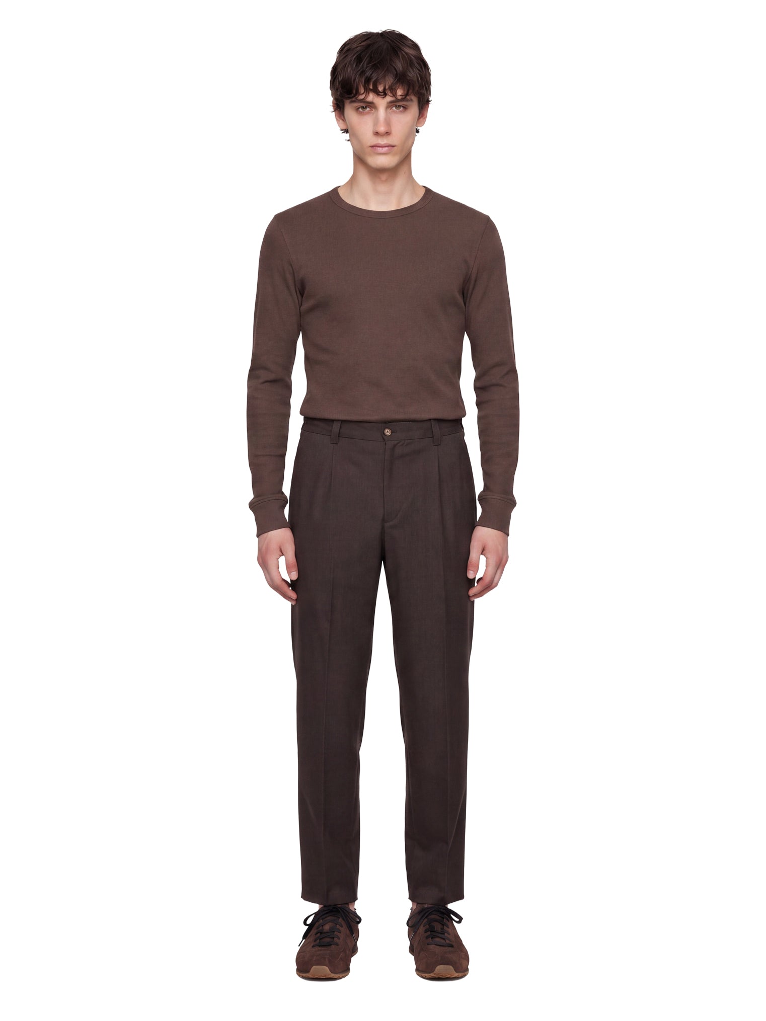 Pantaloni a gamba dritta in marrone 