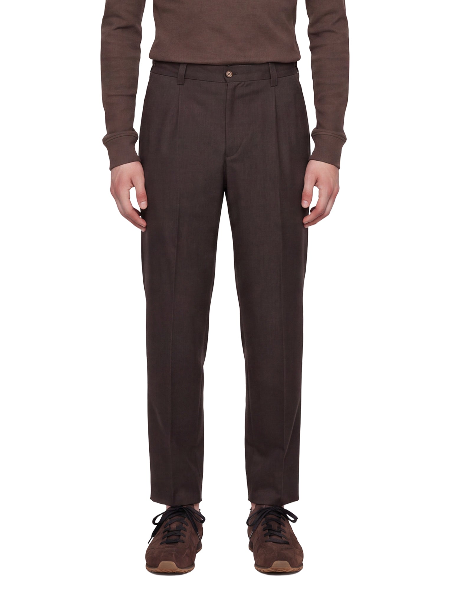 Pantaloni a gamba dritta in marrone 