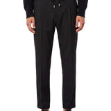 Pantaloni in lana con coulisse Wimbeldon in nero 