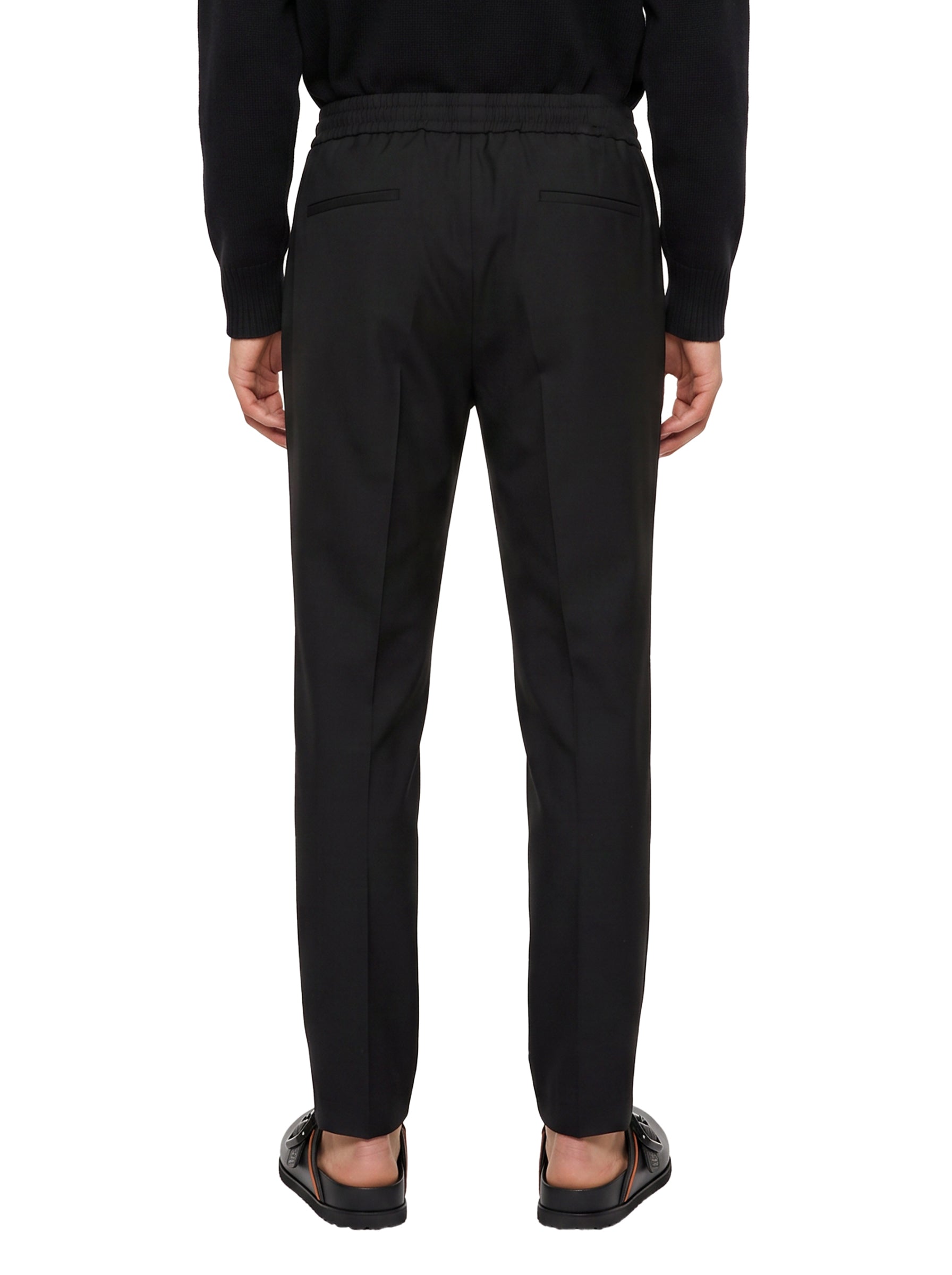 Pantaloni in lana con coulisse Wimbeldon in nero 