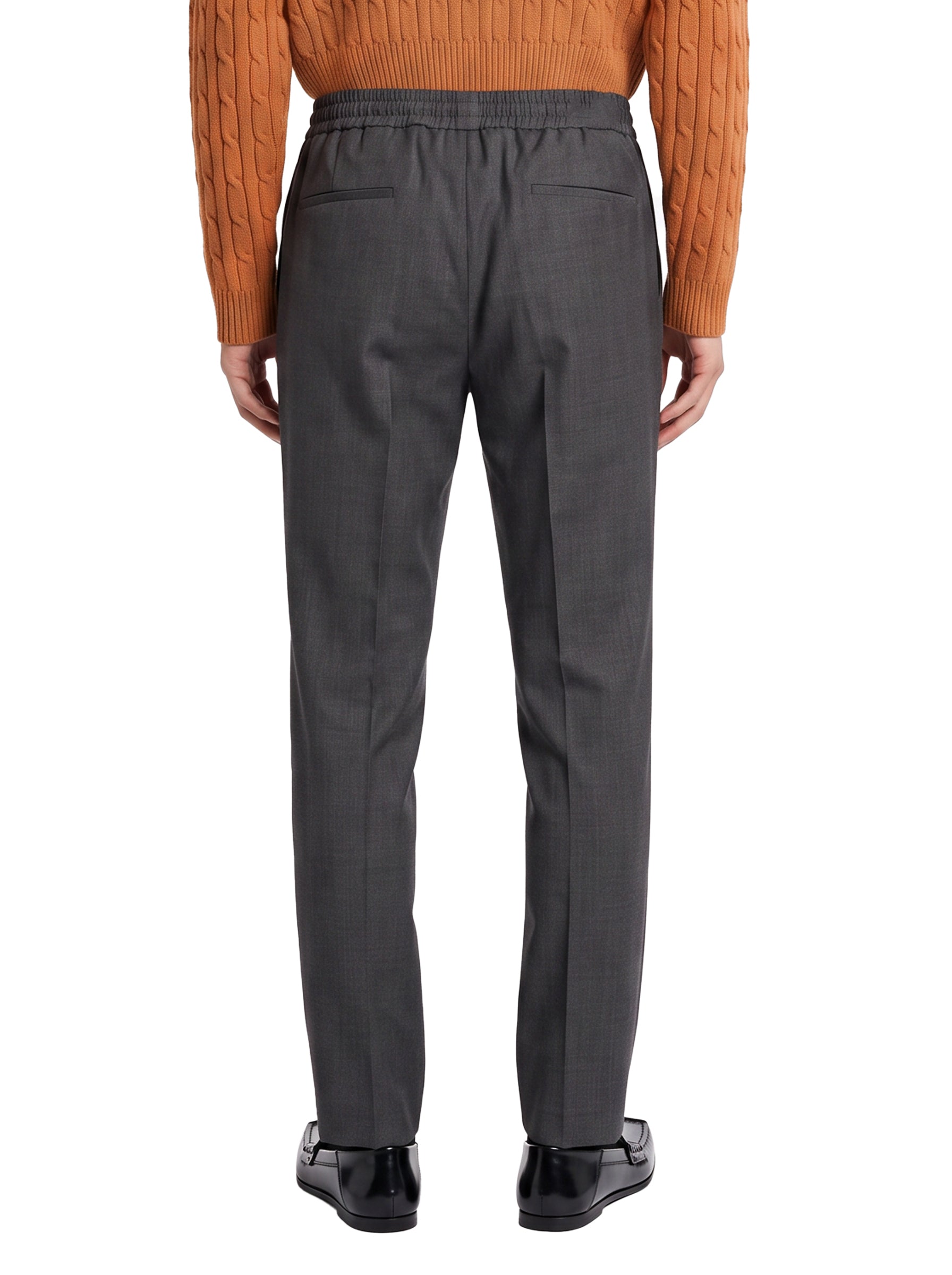 Pantaloni in lana con coulisse Wimbeldon in grigio 