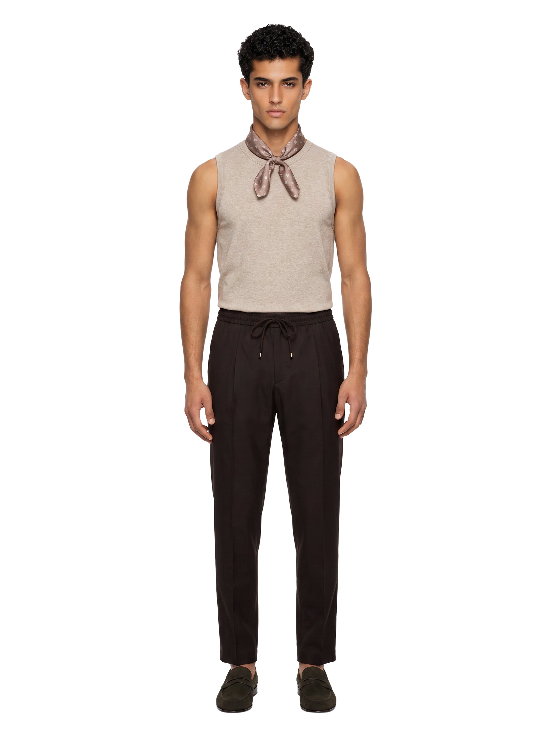 Pantaloni con coulisse Wimbeldon in marrone 