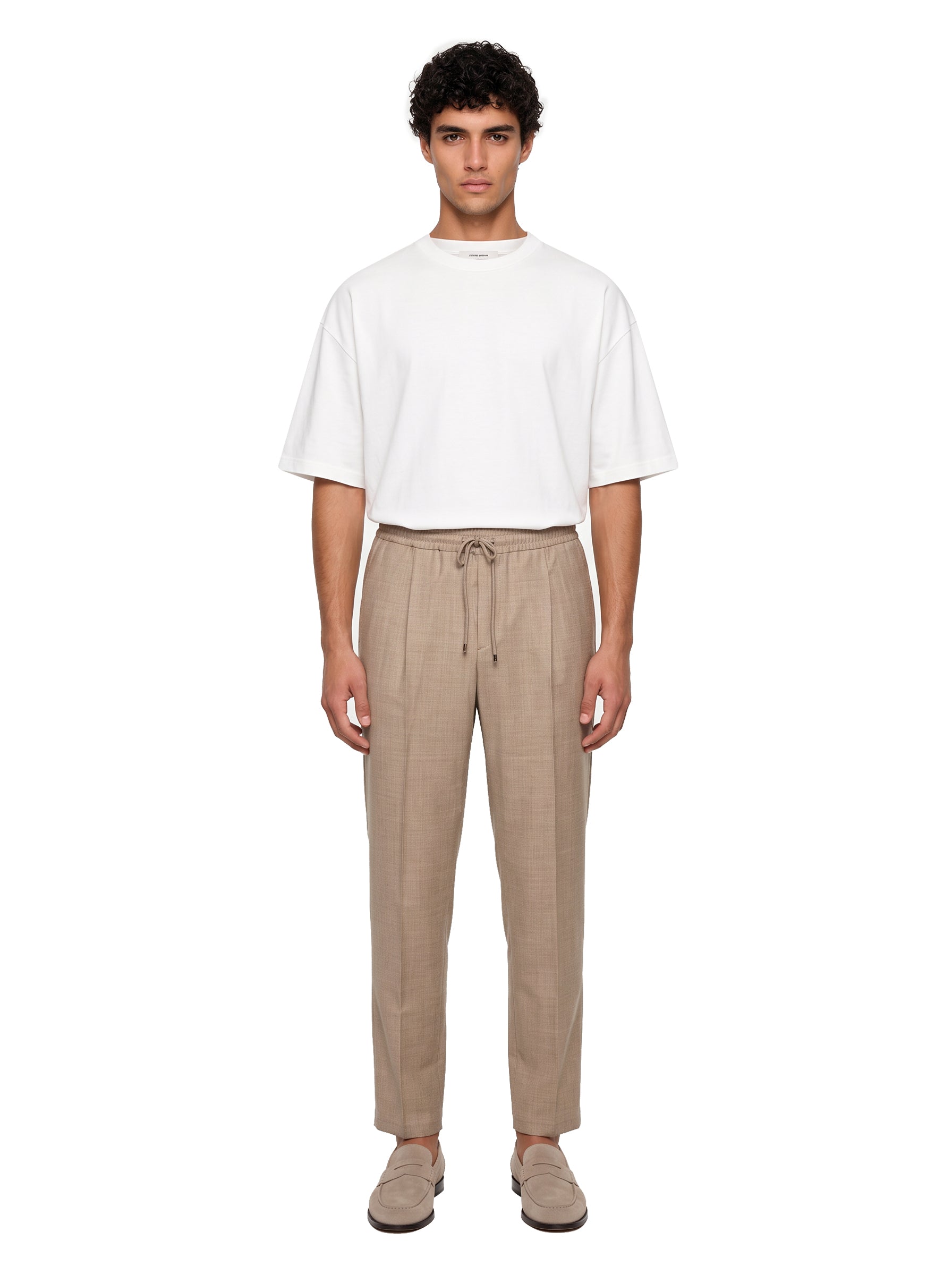 Pantaloni con coulisse Wimbledon in beige 