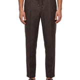 Pantaloni con coulisse Wimbledon in marrone 