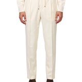 Pantaloni con coulisse Wimbledon in avorio 