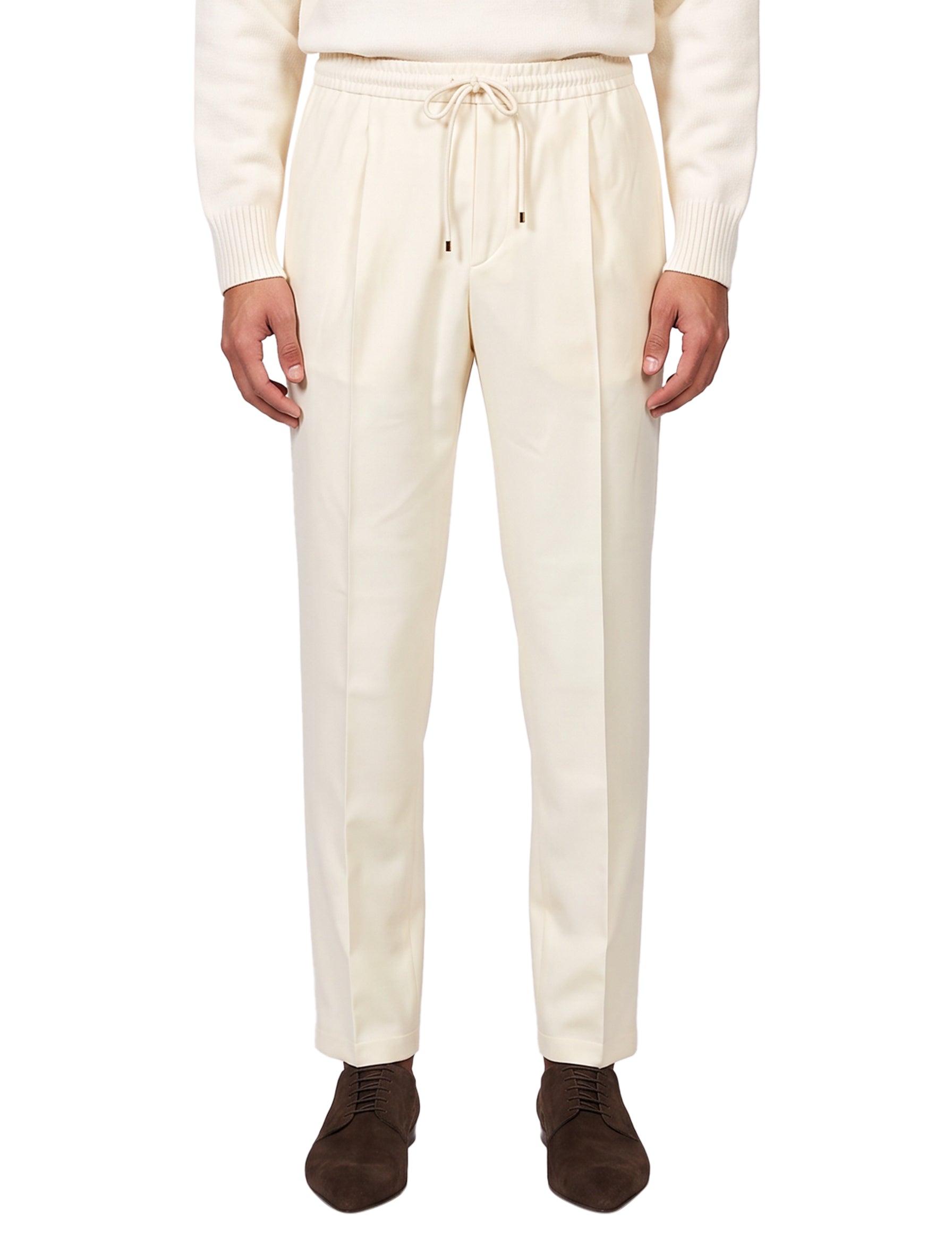 Pantaloni con coulisse Wimbledon in avorio 