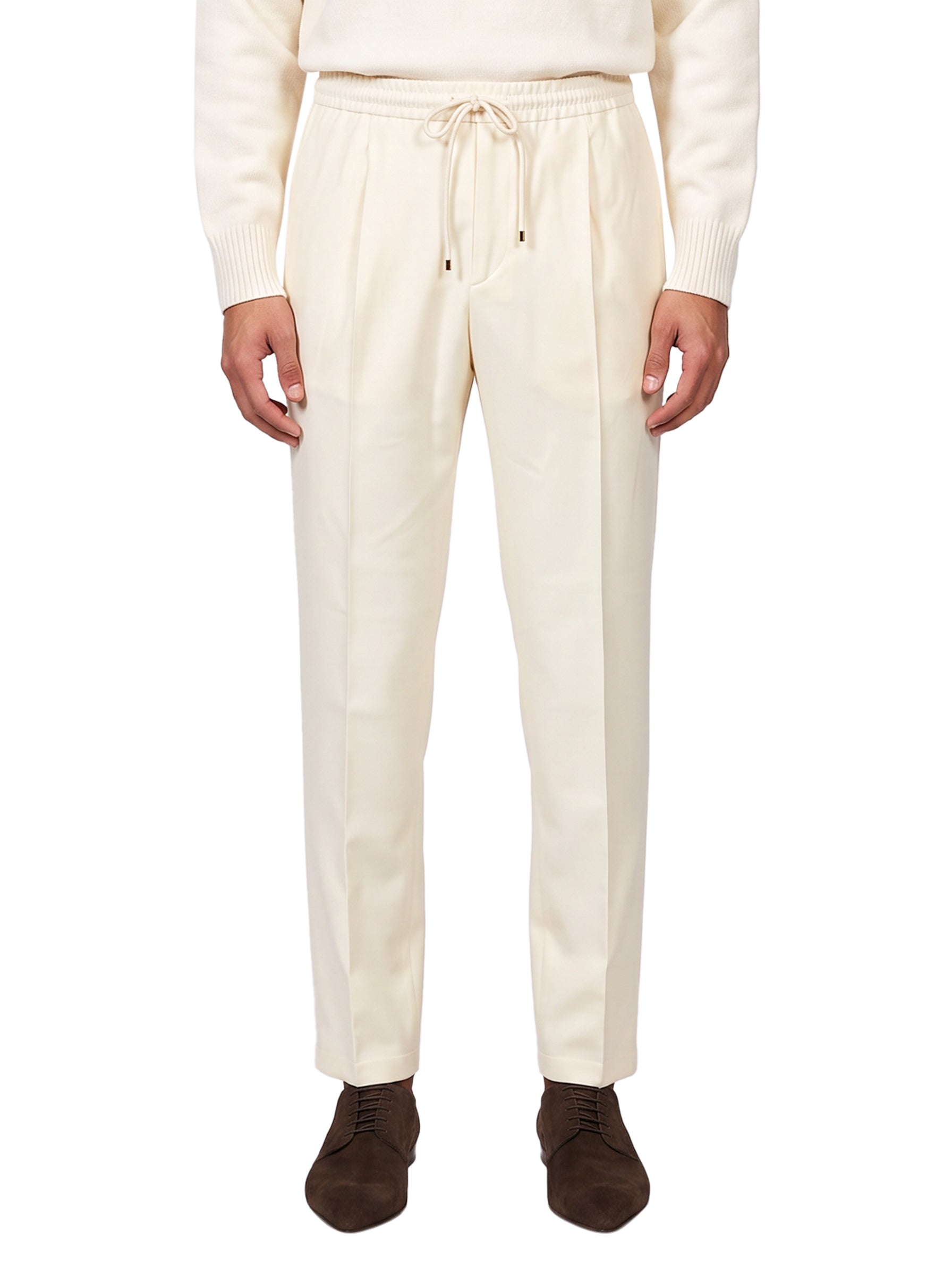 Pantaloni con coulisse Wimbledon in avorio 