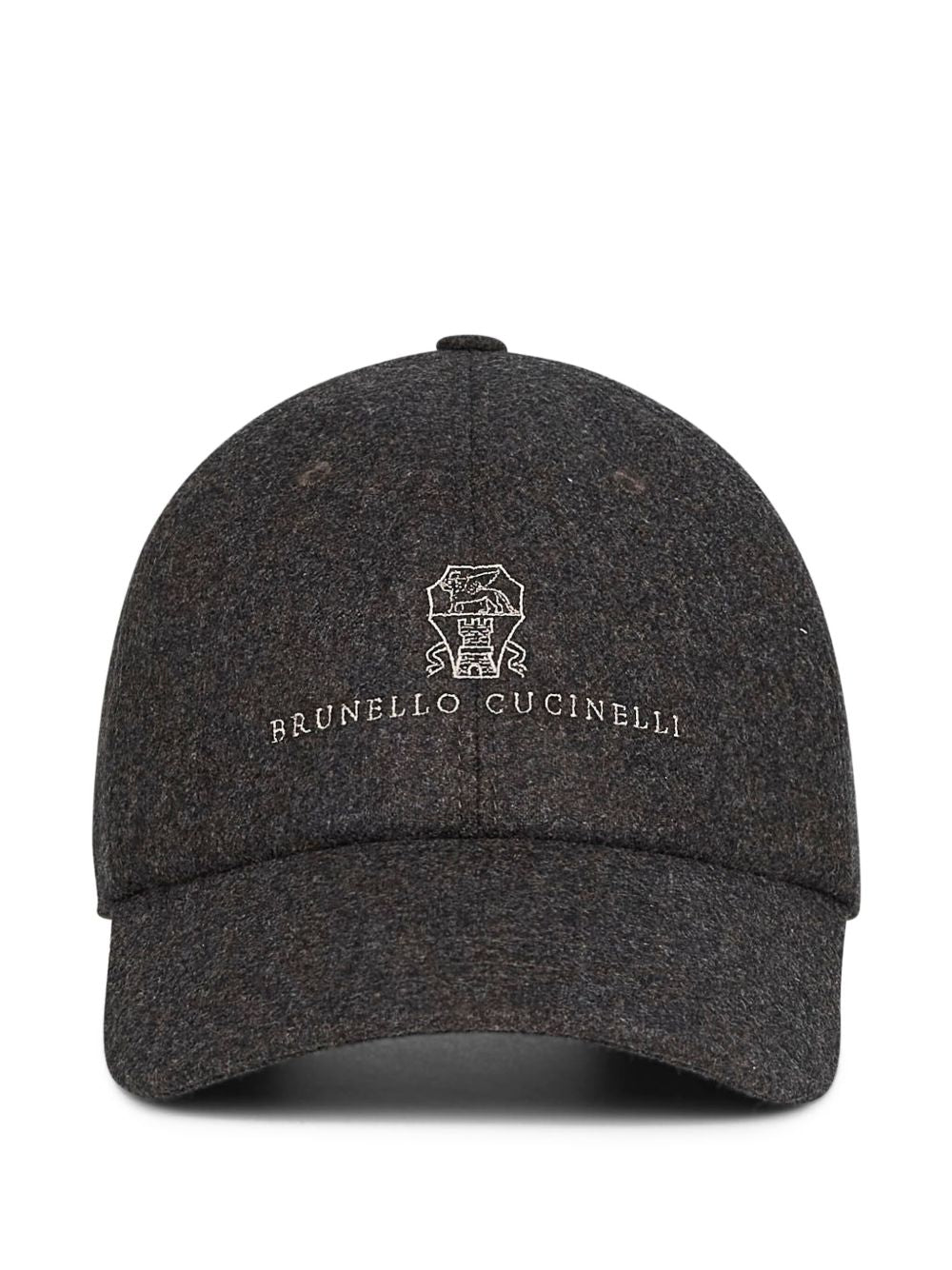 Cappello da baseball con ricamo e visiera curva in grigio 