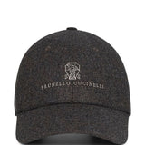 Cappello da baseball con ricamo e visiera curva in grigio 