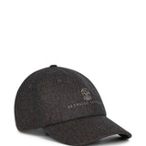 Cappello da baseball con ricamo e visiera curva in grigio 